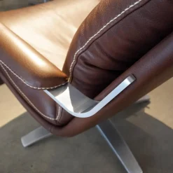 Berg Furniture Relaxsessel|Sessel Nasa Leder Rustical Braun Gestell Edelstahl