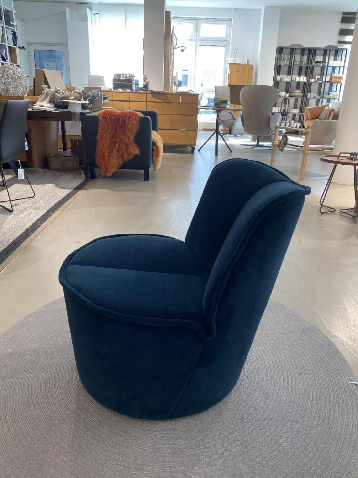 COR Loungemöbel|Loungesessel|Sessel Nenou Stoff 8170 Ozean Dunkelblau Inklusive Hocker