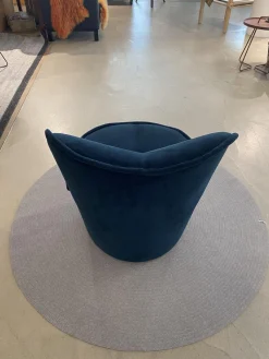 COR Loungemöbel|Loungesessel|Sessel Nenou Stoff 8170 Ozean Dunkelblau Inklusive Hocker