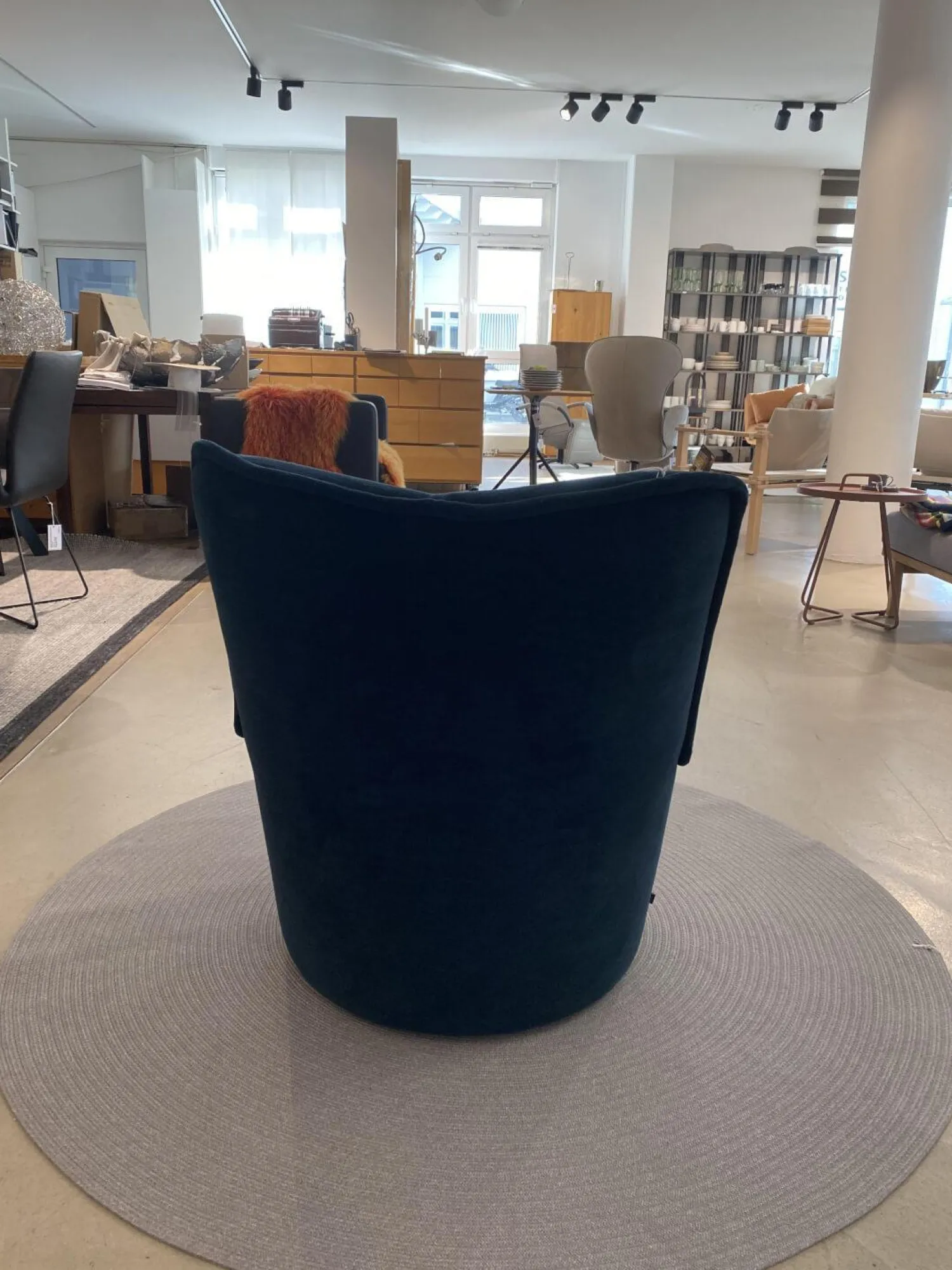 COR Loungemöbel|Loungesessel|Sessel Nenou Stoff 8170 Ozean Dunkelblau Inklusive Hocker