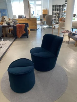 COR Loungemöbel|Loungesessel|Sessel Nenou Stoff 8170 Ozean Dunkelblau Inklusive Hocker