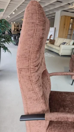 Poco Relaxsessel|Sessel Nicolai Stoff Nile Kupfer 300 Braun Fuß Schwarz Matt mit mechanischer Verstellung