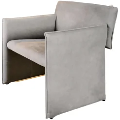 COR Loungesessel|Sessel Noto Nubukleder 682 Elefantgrau Weiche Rollen