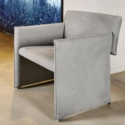 COR Loungesessel|Sessel Noto Nubukleder 682 Elefantgrau Weiche Rollen