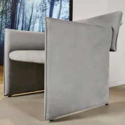 COR Loungesessel|Sessel Noto Nubukleder 682 Elefantgrau Weiche Rollen