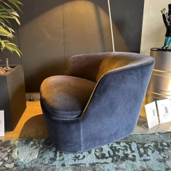 Cappellini Relaxsessel|Sessel Orla 86B Stoff Harald 2 804 Blu Notte D Samt Blau