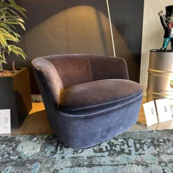 Cappellini Relaxsessel|Sessel Orla 86B Stoff Harald 2 804 Blu Notte D Samt Blau