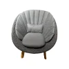 Cane Line Loungesessel|Sessel Peacock Kissen Natte Grey Grau Sitzschale Soft Rope Polypropylen Dark Grey Grau Gestell Teakholz