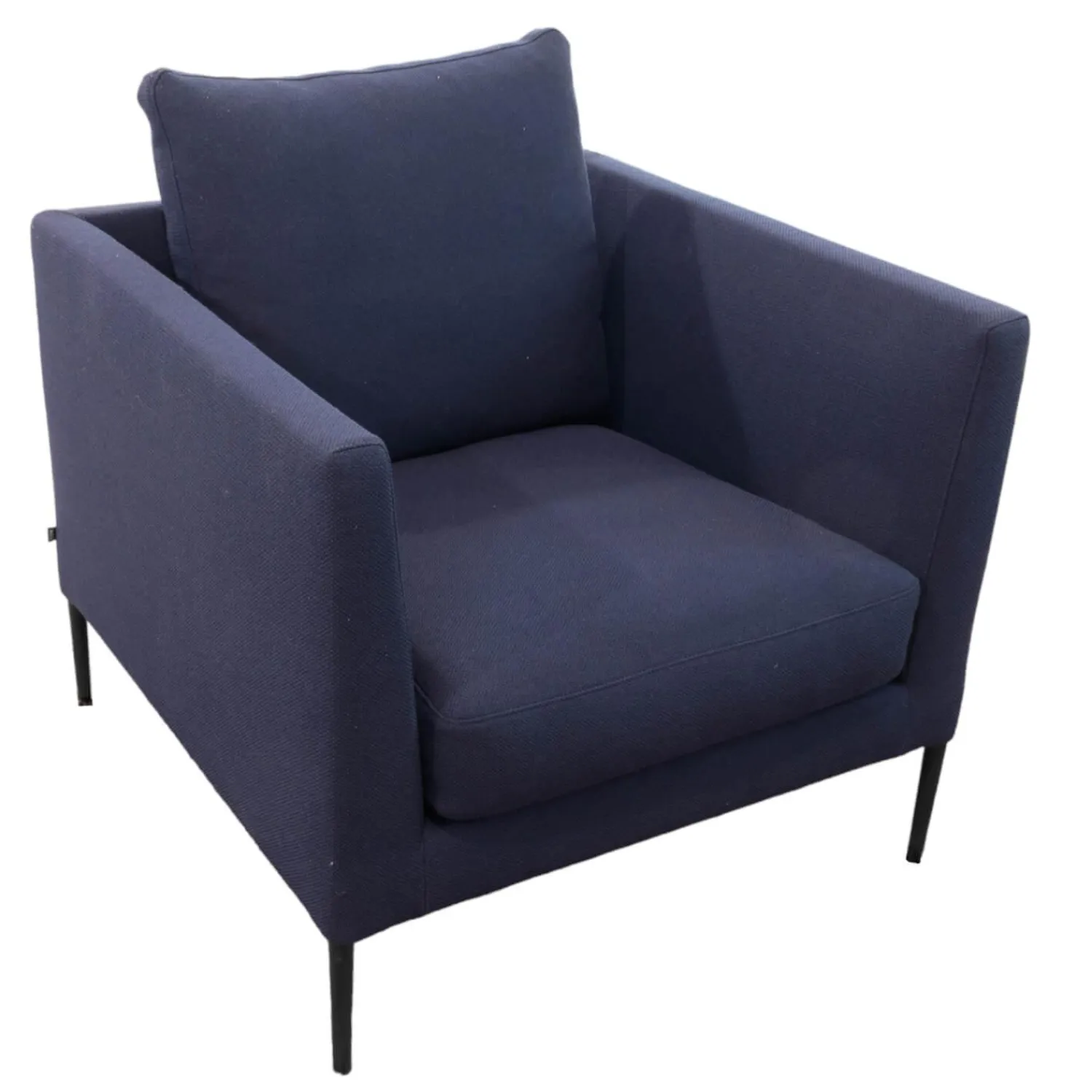 COR Loungesessel|Sessel Pilotis 86111 Stoff 10082 Navy Blau Gestell M20 Lack Schwarz Inklusive Kunststoffgleiter
