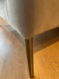 COR Loungesessel|Sessel Pilotis Nubukleder Grigio 684 Grau Füße Metall Chrom Filzgleiter Schwarz