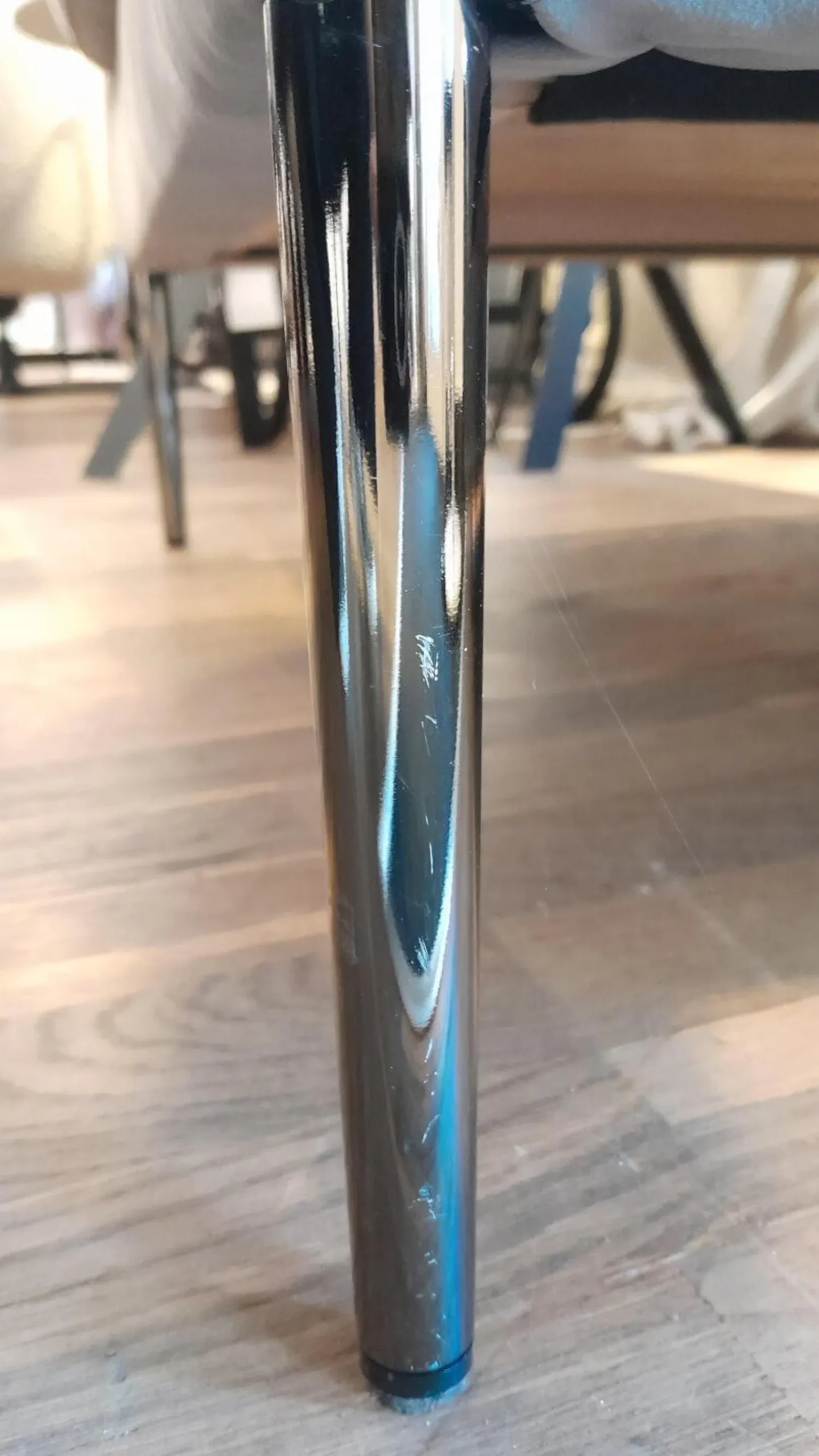 COR Loungesessel|Sessel Pilotis Nubukleder Grigio 684 Grau Füße Metall Chrom Filzgleiter Schwarz