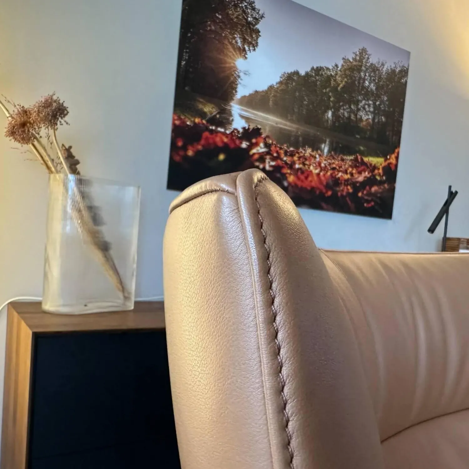 FSM Loungesessel|Sessel PLI Leder T35 Cuoio Braun Drehteller Schwarz Matt Mit Beinauflage Leder T49 Espresso Dunkelbraun