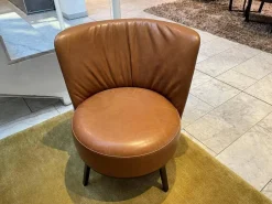 Bielefelder Werkstätten Relaxsessel|Sessel Polo Cocktail Leder Gascogne Noisette Cognac Drehfunktion mit Rückholmechanik