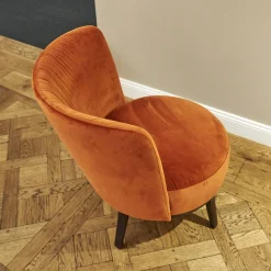 Bielefelder Werkstätten Couchtische|Sessel Polo Cocktail Stoff Amica A-161 Orange Untergestell Eiche Antik Mit Drehfunktion Und Rückholmechanik