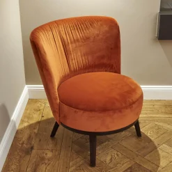 Bielefelder Werkstätten Couchtische|Sessel Polo Cocktail Stoff Amica A-161 Orange Untergestell Eiche Antik Mit Drehfunktion Und Rückholmechanik