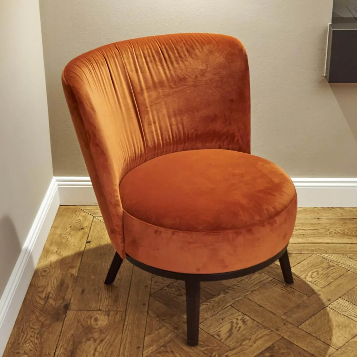 Bielefelder Werkstätten Couchtische|Sessel Polo Cocktail Stoff Amica A-161 Orange Untergestell Eiche Antik Mit Drehfunktion Und Rückholmechanik