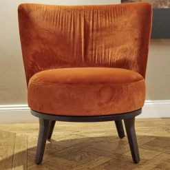 Bielefelder Werkstätten Couchtische|Sessel Polo Cocktail Stoff Amica A-161 Orange Untergestell Eiche Antik Mit Drehfunktion Und Rückholmechanik