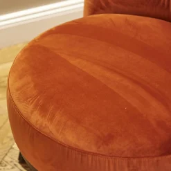 Bielefelder Werkstätten Couchtische|Sessel Polo Cocktail Stoff Amica A-161 Orange Untergestell Eiche Antik Mit Drehfunktion Und Rückholmechanik