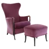 Giorgetti Fernsehsessel|Sessel Progetti 63340 Stoff Samt Adamo Und Eva 02 Aubergine Violett Pink Gestell Holz Matt Gebeizt Inklusive Hocker