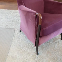 Giorgetti Fernsehsessel|Sessel Progetti 63340 Stoff Samt Adamo Und Eva 02 Aubergine Violett Pink Gestell Holz Matt Gebeizt Inklusive Hocker