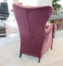 Giorgetti Fernsehsessel|Sessel Progetti 63340 Stoff Samt Adamo Und Eva 02 Aubergine Violett Pink Gestell Holz Matt Gebeizt Inklusive Hocker
