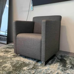 COR Relaxsessel|Sessel Quant 30145 Stoff Grau Kufe Chrom