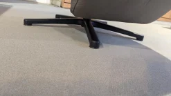 Polsteria Relaxsessel|Sessel Rasta Leder LL Evita Smoke Grau Sternfuß Schwarz Matt