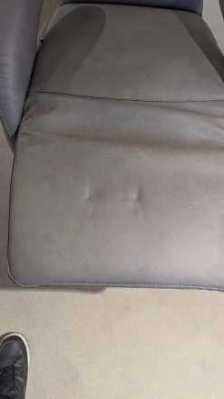 Polsteria Relaxsessel|Sessel Rasta Leder LL Evita Smoke Grau Sternfuß Schwarz Matt