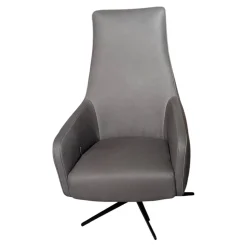 DFM Relaxsessel|Sessel Ravi Leder W10 Grau Fuß Schwarz Funktion Mechanisch