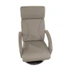 Erpo Relaxsessel|Sessel RE500 18 Leder 43 Perl 210 Beige Creme Grau Tellerfuß Verchromt 2 Motorisch Mit Akku