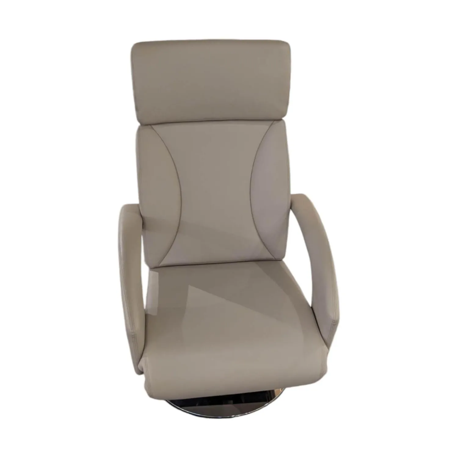 Erpo Relaxsessel|Sessel RE500 18 Leder 43 Perl 210 Beige Creme Grau Tellerfuß Verchromt 2 Motorisch Mit Akku