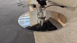 Erpo Relaxsessel|Sessel RE500 18 Leder 43 Perl 210 Beige Creme Grau Tellerfuß Verchromt 2 Motorisch Mit Akku