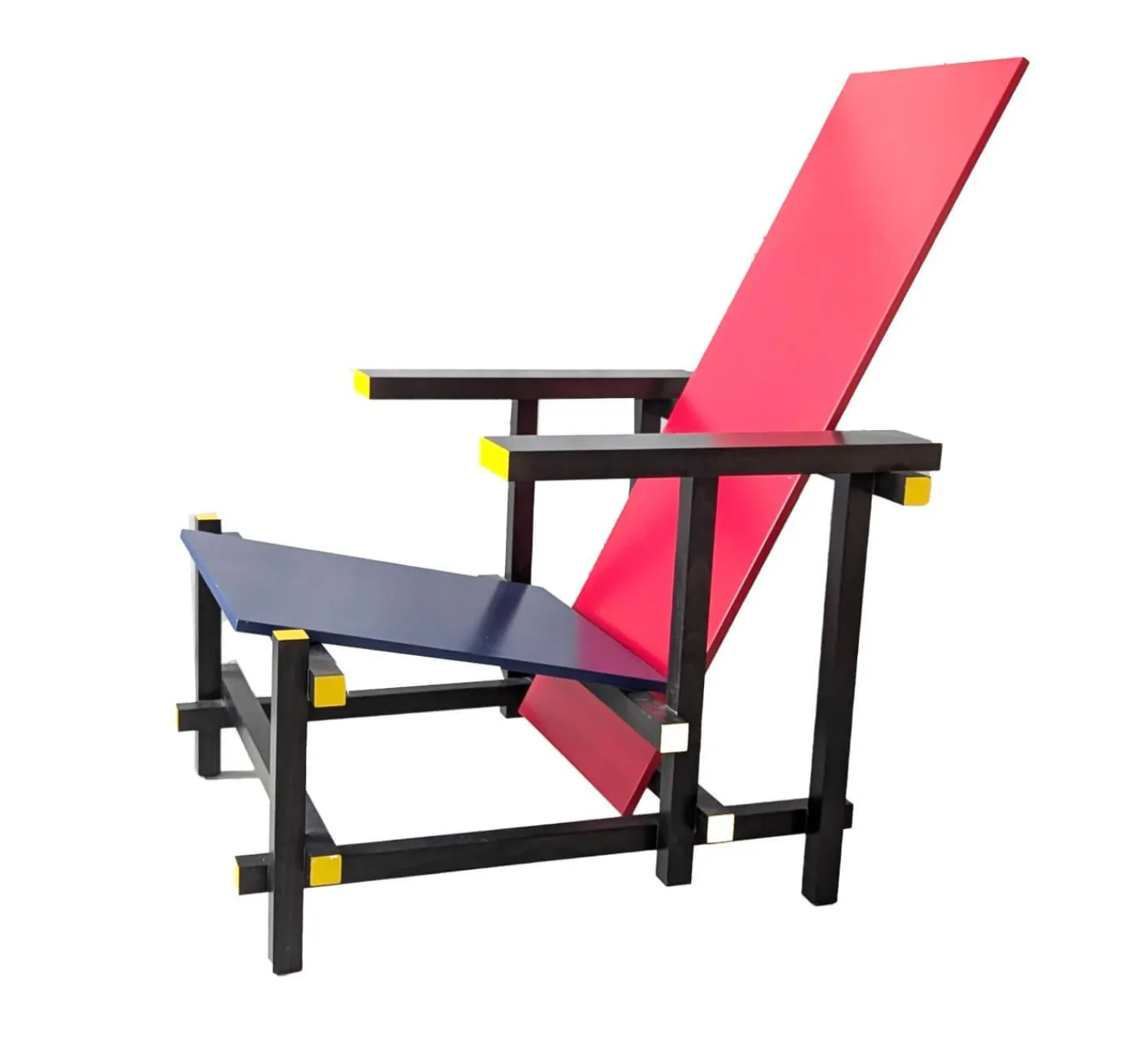 Cassina Loungesessel|Sessel Red and Blue Schichtholz Birke und Furnier Buche Mattglanz Blau Und Rot Gestell Buche Massiv Mattschwarz