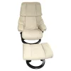 Stressless Relaxsessel|Sessel Reno M Leder Paloma Light Grey Grau Gestell Classic Wenge Schwarz Mit Hocker