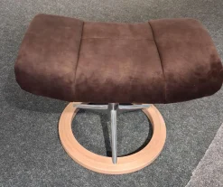 Stressless Relaxsessel|Sessel Reno M Stoff Magnolia Brown Braun Gestell Signature Metall Und Eiche Inklusive Hocker