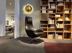 Vitra Relaxsessel|Sessel Repos Leder Premium F Chocolate 68 Braun mit Ottoman