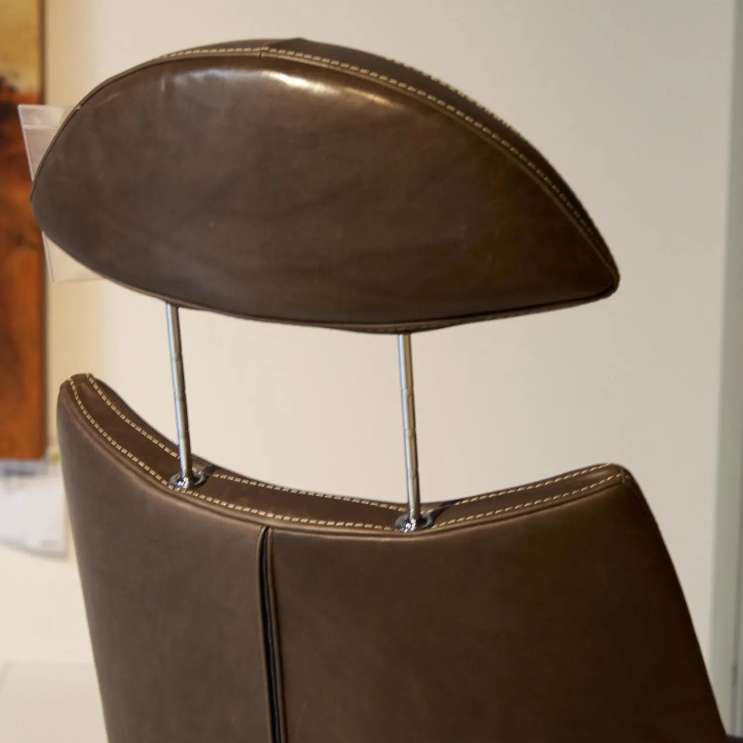 IP Design Relaxsessel|Sessel Rocky Leder Gascogne Braun Gestell Metall Chrom