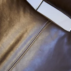 IP Design Relaxsessel|Sessel Rocky Leder Gascogne Braun Gestell Metall Chrom