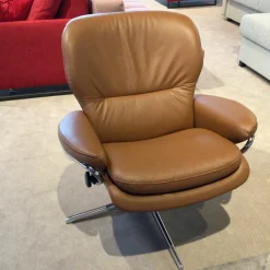 Stressless Fernsehsessel|Relaxsessel|Sessel Rome Cross M Sessel Leder Paloma Copper mit Hocker