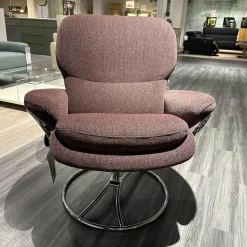 Stressless Relaxsessel|Sessel Rome M Low Back 1357361 In Stoff Aster 54 Burgundy Rot Weiß Hohes Gestell In 40 Alu