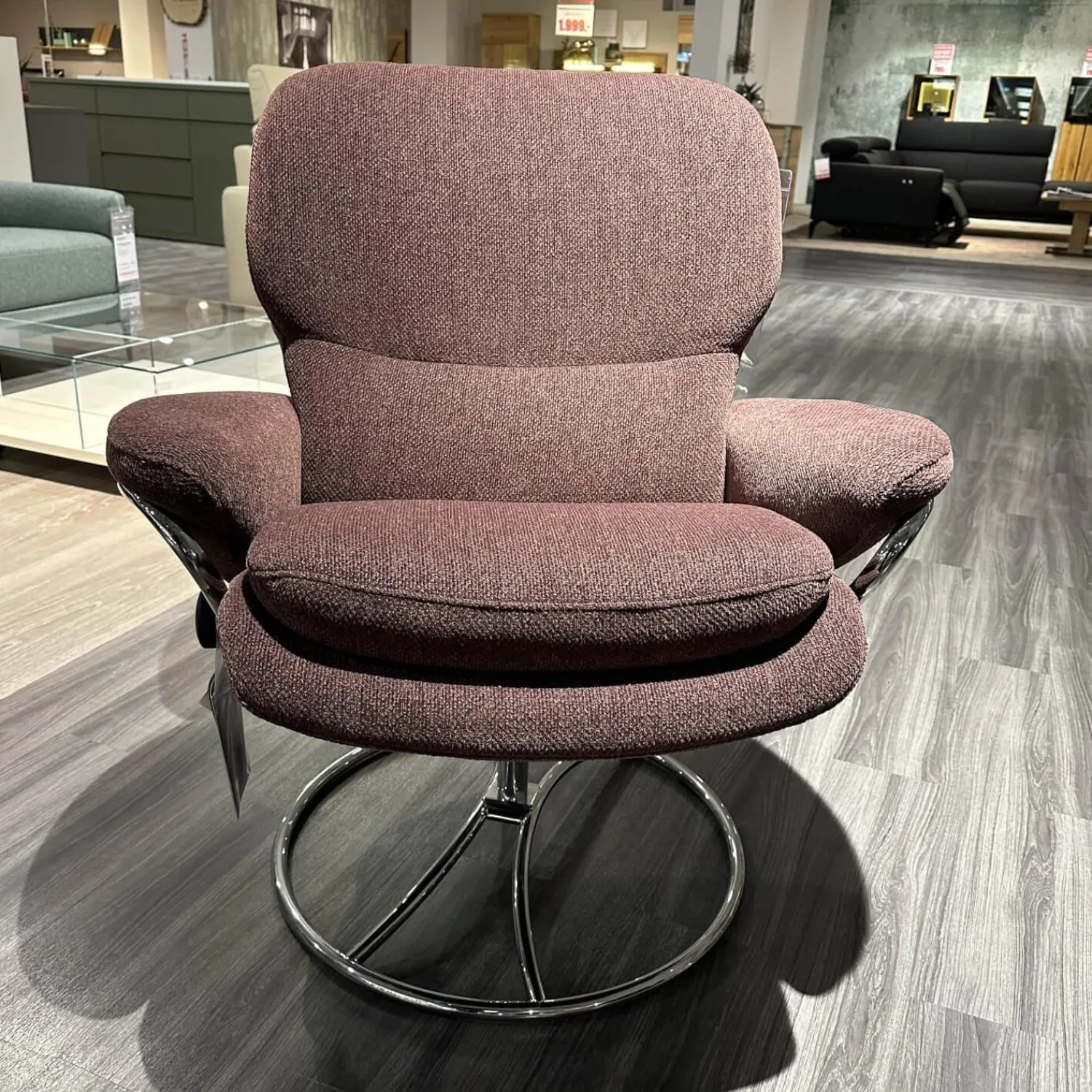 Stressless Relaxsessel|Sessel Rome M Low Back 1357361 In Stoff Aster 54 Burgundy Rot Weiß Hohes Gestell In 40 Alu