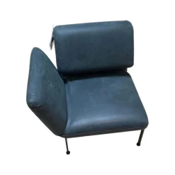 Brühl Loungesessel|Sessel Roro Small Leder Glove Schwarz Gestell Schwarz Pulverbeschichtet Mit Rollen Schwarz