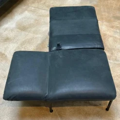 Brühl Loungesessel|Sessel Roro Small Leder Glove Schwarz Gestell Schwarz Pulverbeschichtet Mit Rollen Schwarz