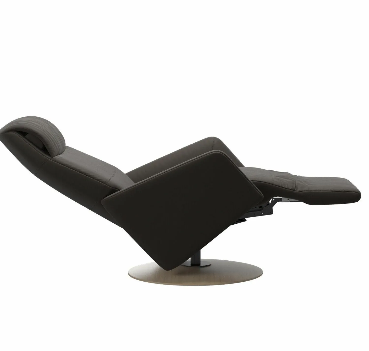 Stressless Fernsehsessel|Relaxsessel|Sessel Scott Leder Paloma 94 Chestnut Braun Gestell Natürliches Eichenholz mit Sitzheizung