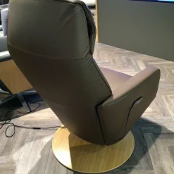 Stressless Fernsehsessel|Relaxsessel|Sessel Scott Leder Paloma 94 Chestnut Braun Gestell Natürliches Eichenholz mit Sitzheizung