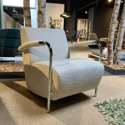 Leolux Relaxsessel|Sessel Scylla Stoff Vanilla 965-100 Gestell Chrom