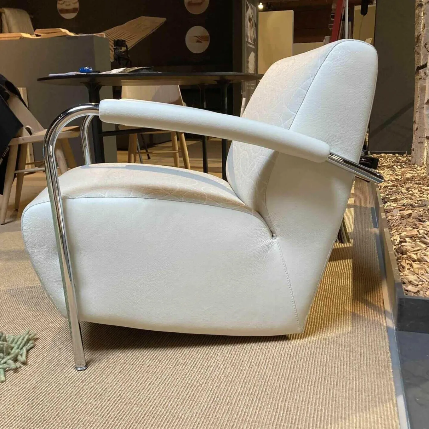 Leolux Relaxsessel|Sessel Scylla Stoff Vanilla 965-100 Gestell Chrom