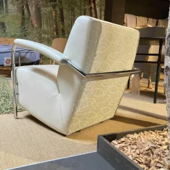Leolux Relaxsessel|Sessel Scylla Stoff Vanilla 965-100 Gestell Chrom