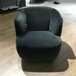 Rolf Benz Relaxsessel|Sessel SE 384-16 Stoff 18.223 Schwarzgrau mit Rollen