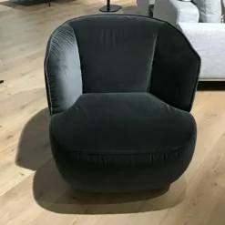 Rolf Benz Relaxsessel|Sessel SE 384-16 Stoff 18.223 Schwarzgrau mit Rollen